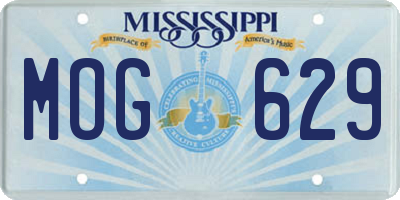 MS license plate MOG629