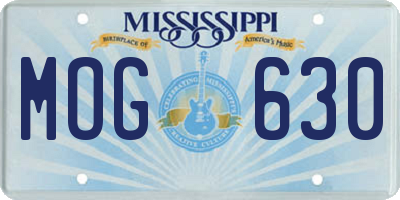 MS license plate MOG630
