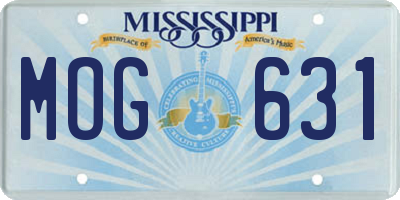 MS license plate MOG631