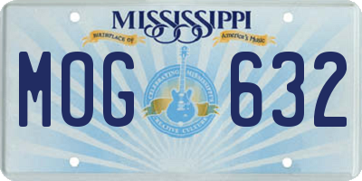 MS license plate MOG632