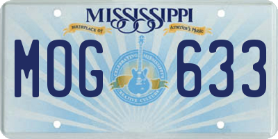 MS license plate MOG633