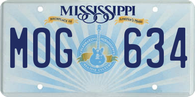 MS license plate MOG634