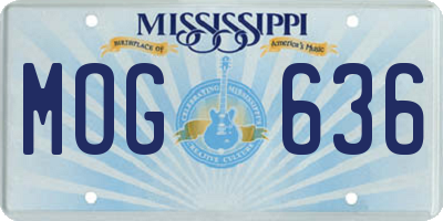 MS license plate MOG636