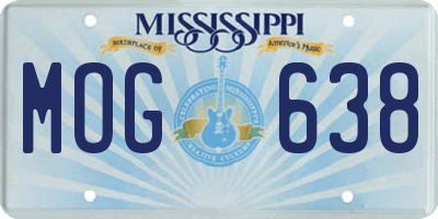 MS license plate MOG638