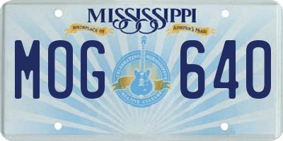 MS license plate MOG640