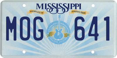 MS license plate MOG641