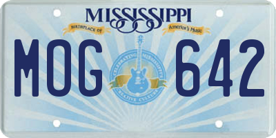 MS license plate MOG642