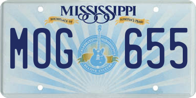 MS license plate MOG655