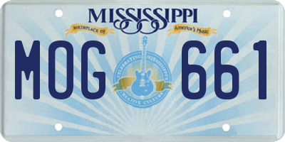 MS license plate MOG661