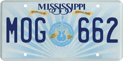 MS license plate MOG662