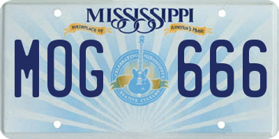 MS license plate MOG666
