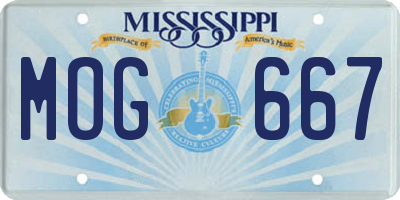 MS license plate MOG667