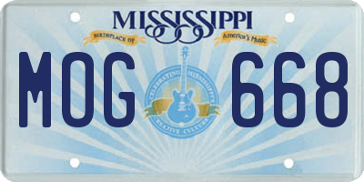 MS license plate MOG668