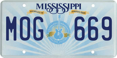 MS license plate MOG669