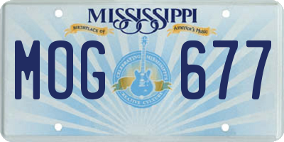 MS license plate MOG677