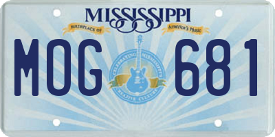 MS license plate MOG681