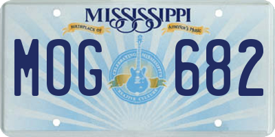 MS license plate MOG682