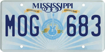 MS license plate MOG683