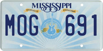 MS license plate MOG691