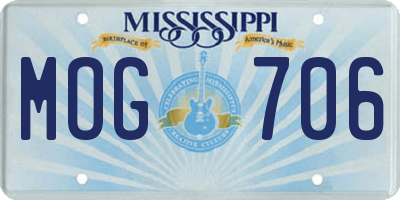 MS license plate MOG706