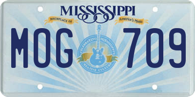MS license plate MOG709