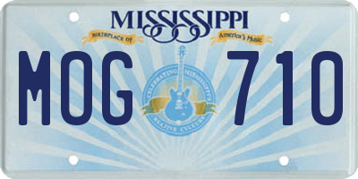 MS license plate MOG710