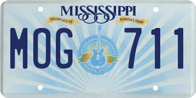 MS license plate MOG711
