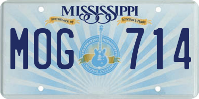 MS license plate MOG714