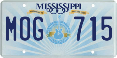 MS license plate MOG715
