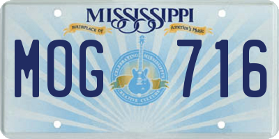 MS license plate MOG716