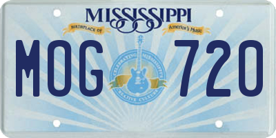 MS license plate MOG720