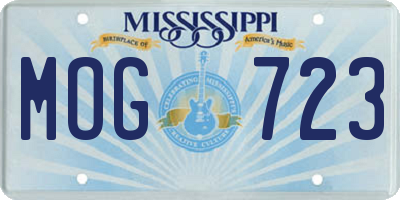 MS license plate MOG723