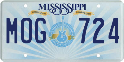 MS license plate MOG724