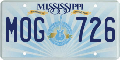 MS license plate MOG726