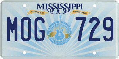 MS license plate MOG729