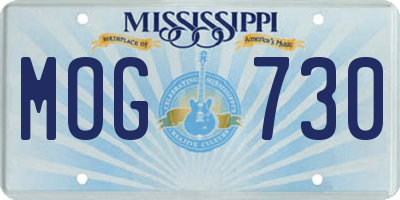 MS license plate MOG730