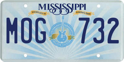 MS license plate MOG732