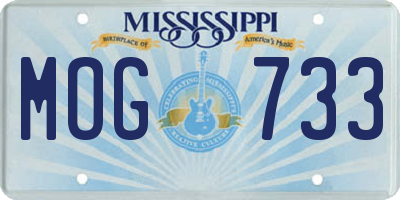 MS license plate MOG733