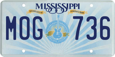 MS license plate MOG736