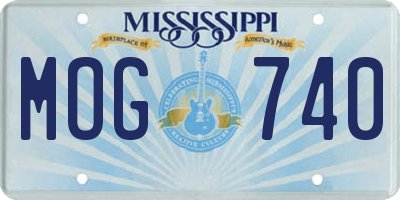 MS license plate MOG740