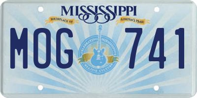 MS license plate MOG741