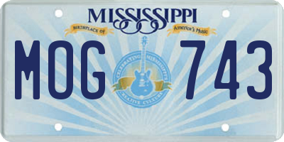 MS license plate MOG743