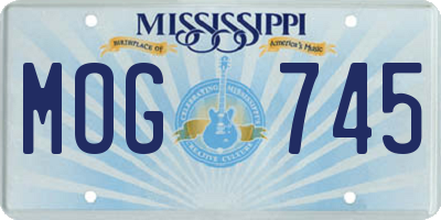 MS license plate MOG745
