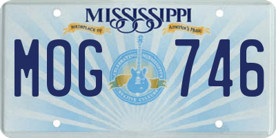 MS license plate MOG746