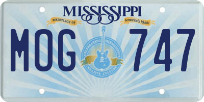 MS license plate MOG747