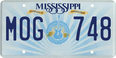 MS license plate MOG748