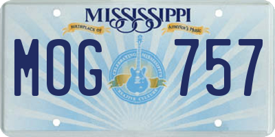 MS license plate MOG757