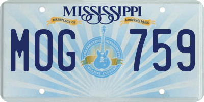 MS license plate MOG759