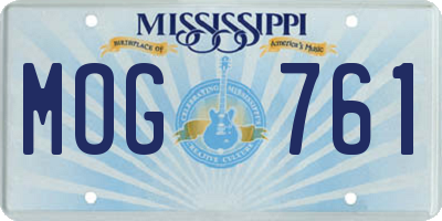 MS license plate MOG761
