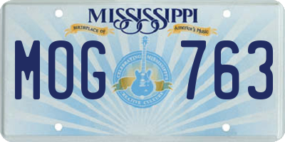 MS license plate MOG763